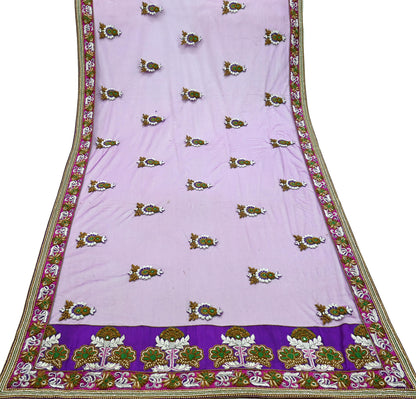 Indian Vintage Heavy Wedding Purple Net/Mesh/ Velvet Hand Embroidered Dupatta Designer By Manish Malhotra Bridal Wear Zardozi Veil Hijab