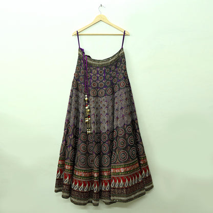 Indian New Heavy Purple & Red Colored Pure Chanderi Silk/Net Hand Embroidered Lehenga 3pcs Set By Designer Sabyasachi Bridal Wear