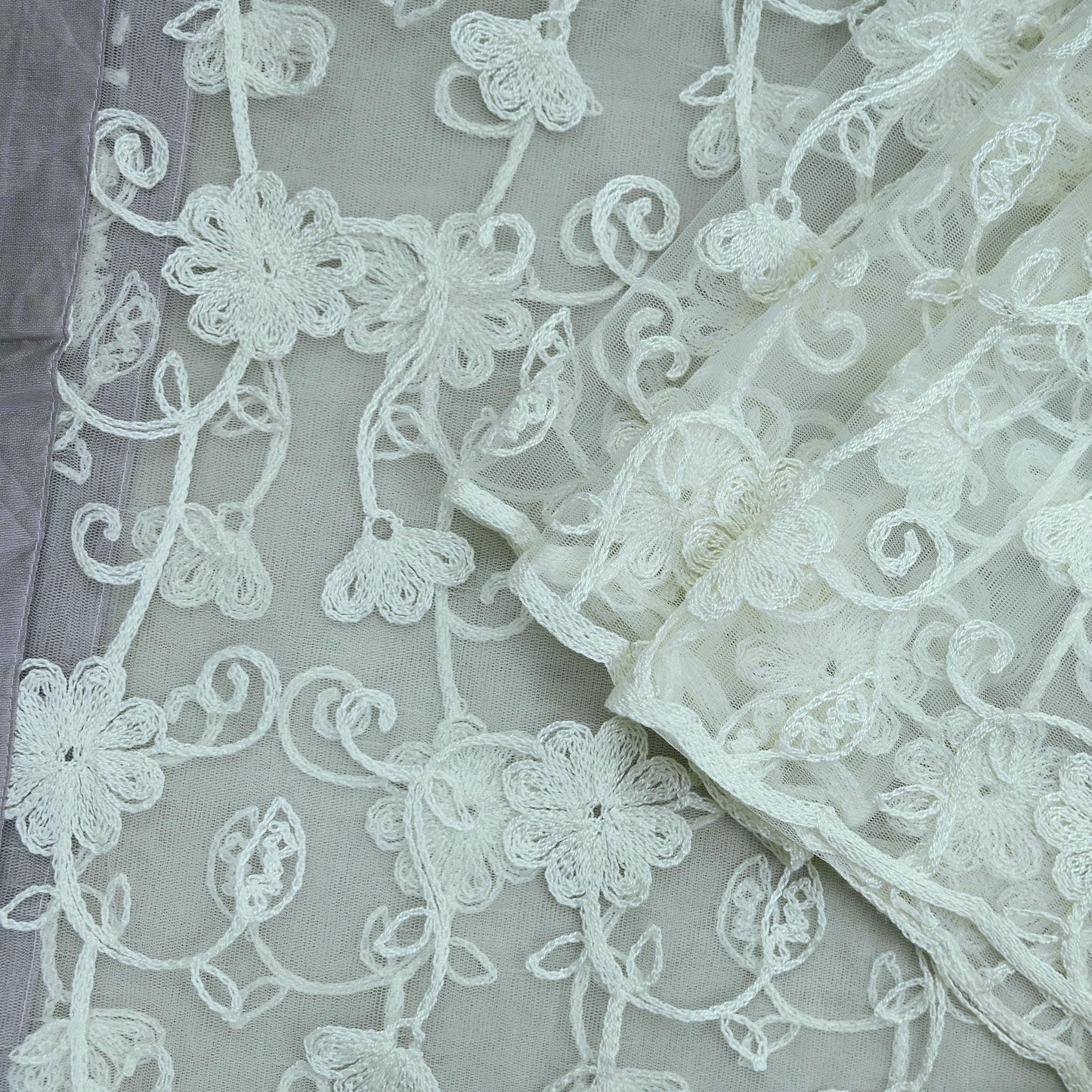 Indian Vintage White Dupatta Long Stole Net Mess Hand Embroidered Scarves Veil Hijab Sequins stole veil hijab