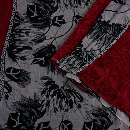 Indian Vintage Saree Pure Crepe Silk Printed Sari Craft Fabric 5yd Sewing Floral Soft Dress making For Crafting Quilting