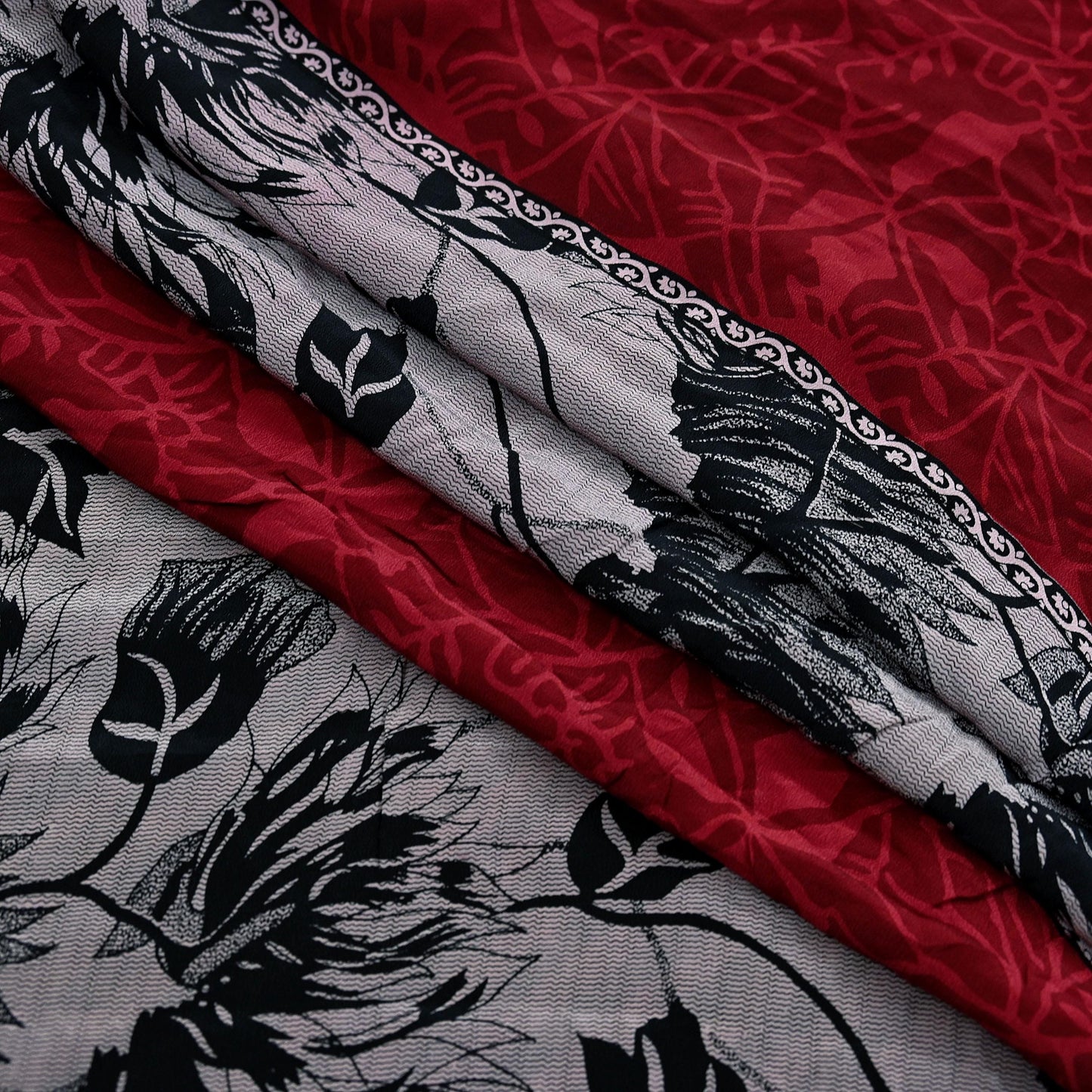 Indian Vintage Saree Pure Crepe Silk Printed Sari Craft Fabric 5yd Sewing Floral Soft Dress making For Crafting Quilting