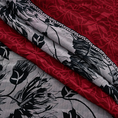 Indian Vintage Saree Pure Crepe Silk Printed Sari Craft Fabric 5yd Sewing Floral Soft Dress making For Crafting Quilting