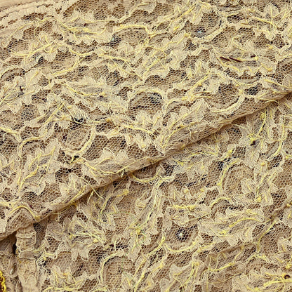 Indian Vintage Heavy Dupatta Beige Net Mesh Long Stole Hand Embroidered Scarves Zardozi/Dabka Zari Sequins Wedding Hijab Veil