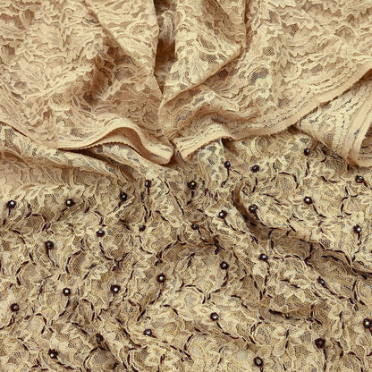 Indian Vintage Heavy Dupatta Beige Net Mesh Long Stole Hand Embroidered Scarves Zardozi/Dabka Zari Sequins Wedding Hijab Veil