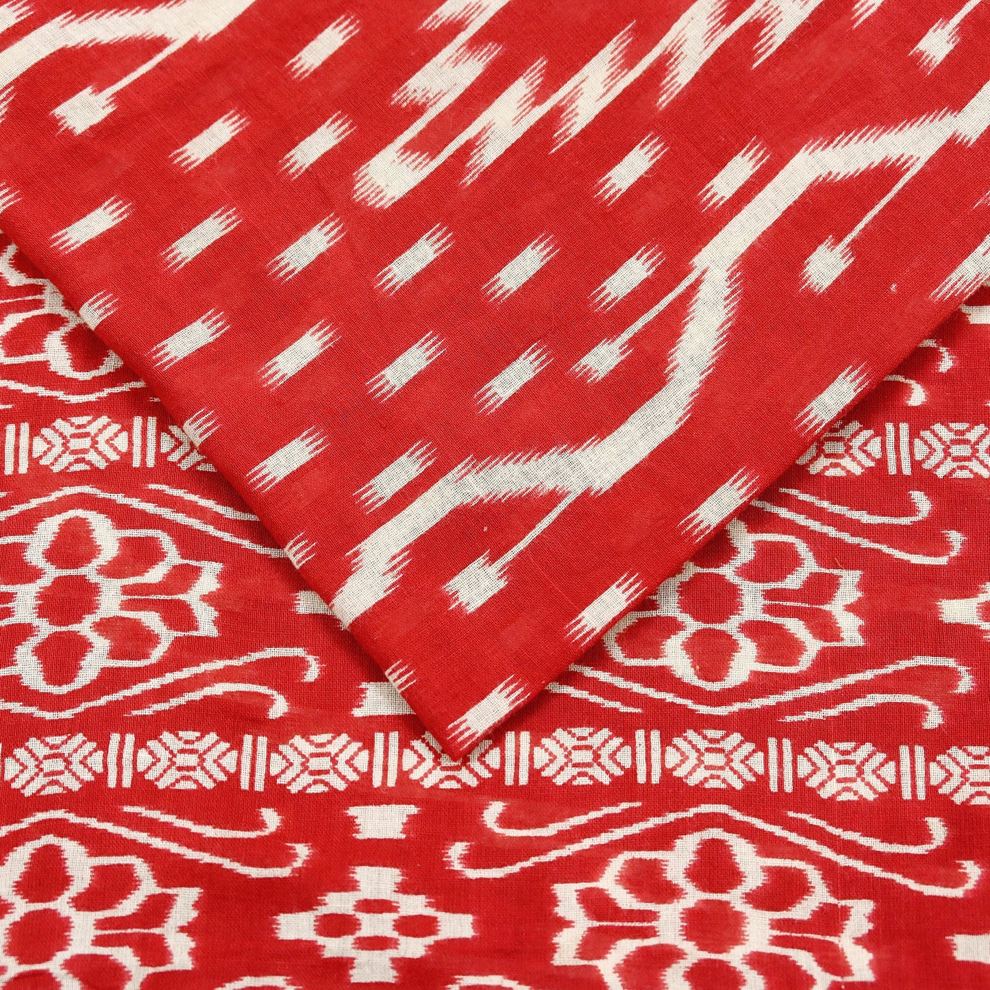 Indian Vintage Sari Red Printed 100% Pure Cotton Saree Craft Fabric 5Yd Sewing Sarong Wrap Boho Floral Soft Quilting Upcycle