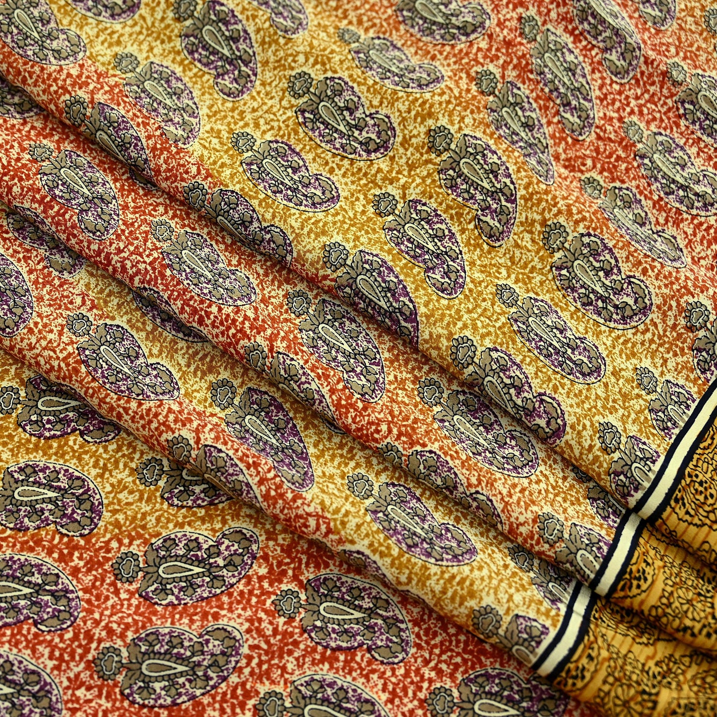 Indian Vintage Saree Pure Crepe Silk Printed Sari Fabric 5yd Sewing Soft Craft Fabric Ethnic Wrap Dress making Crafting Quilting Upcycle