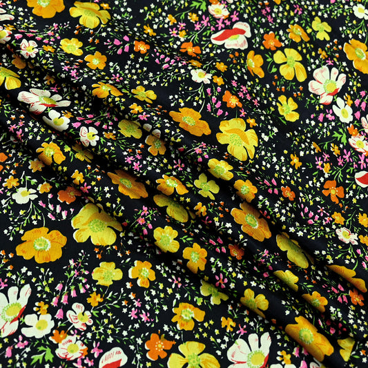 Indian Vintage Sari Black Printed 100% Pure Satin Silk Sarees 5yd Sewing Craft Fabric Dress Making Wrap Upcycle Quilting Crafting