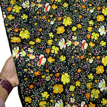 Indian Vintage Sari Black Printed 100% Pure Satin Silk Sarees 5yd Sewing Craft Fabric Dress Making Wrap Upcycle Quilting Crafting