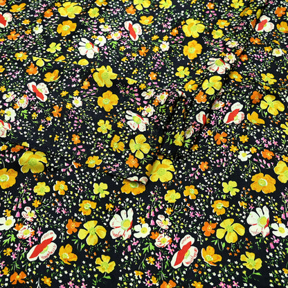 Indian Vintage Sari Black Printed 100% Pure Satin Silk Sarees 5yd Sewing Craft Fabric Dress Making Wrap Upcycle Quilting Crafting