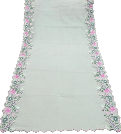 Indian Vintage Pink Dupatta Organza Long Stole Embroidered Scarves Veil Soft Floral Design Wrap Boho Party wear