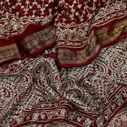 Women Indian Vintage Dupatta Maroon Long Stole Blend Cotton Woven Bandhani Veil Scarves soft Boho Wrap Bridal/ Wedding Hijab