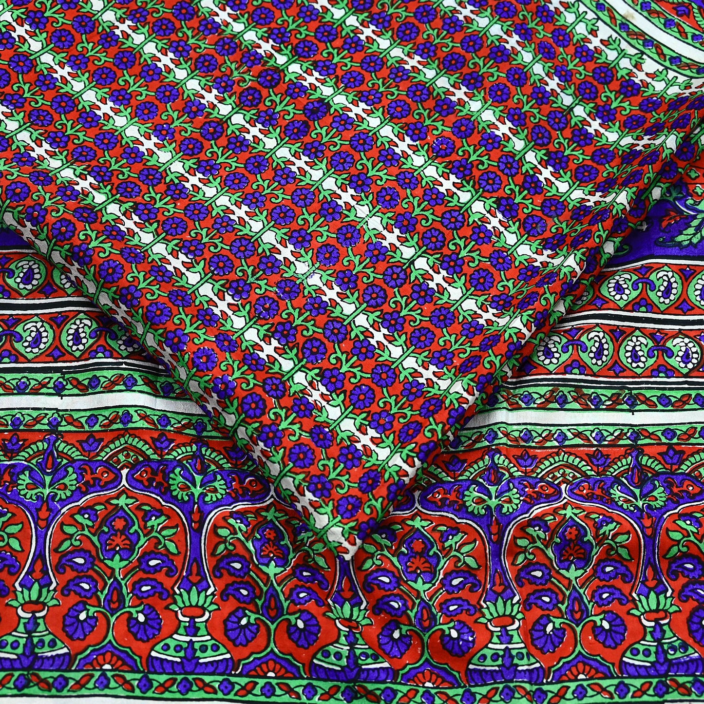 Indian Vintage Red & Purple Sarees 100% Pure Silk Printed Sari 6yd Sewing Craft Fabric DressMaking Soft For Crafting Quilting Upcycle