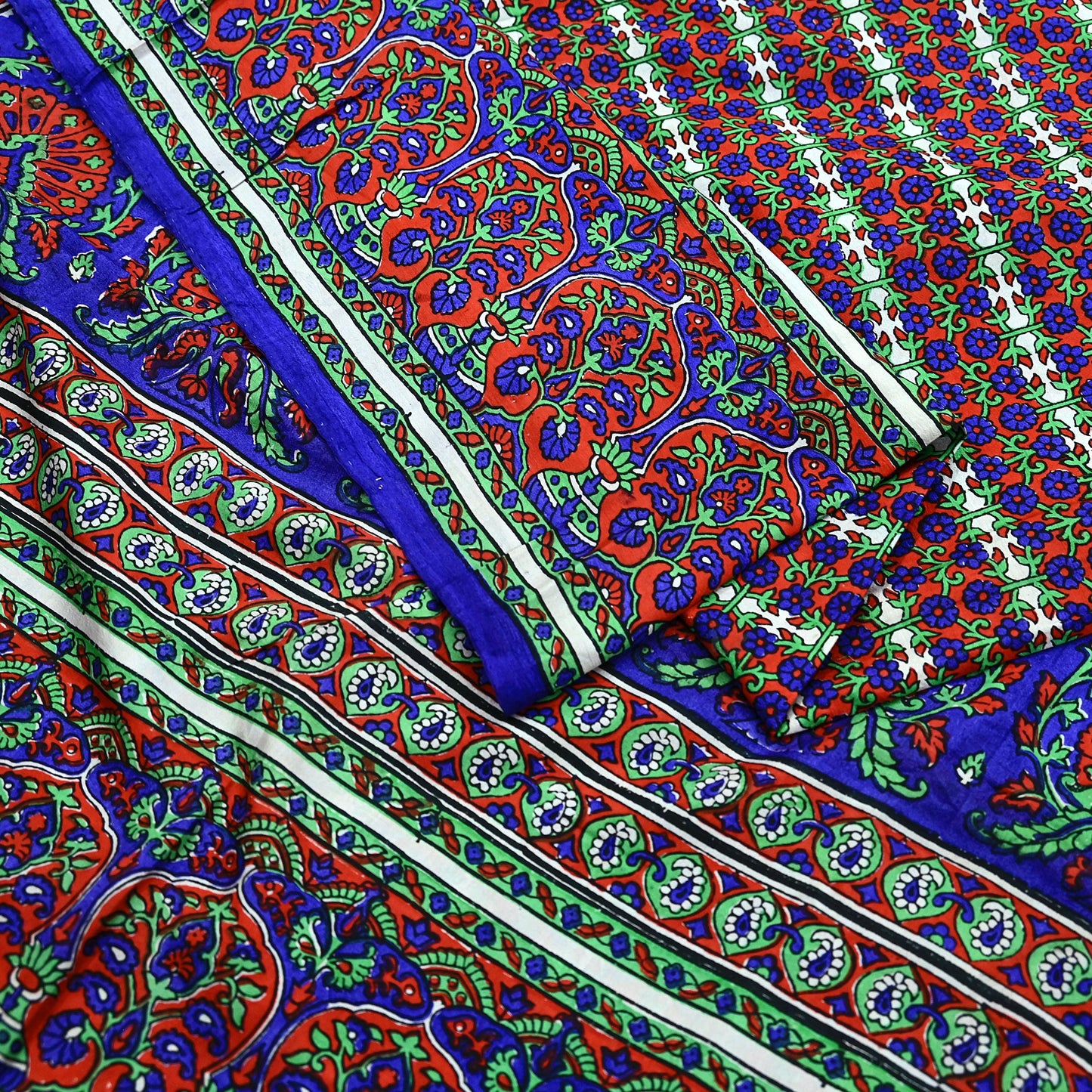 Indian Vintage Red & Purple Sarees 100% Pure Silk Printed Sari 6yd Sewing Craft Fabric DressMaking Soft For Crafting Quilting Upcycle
