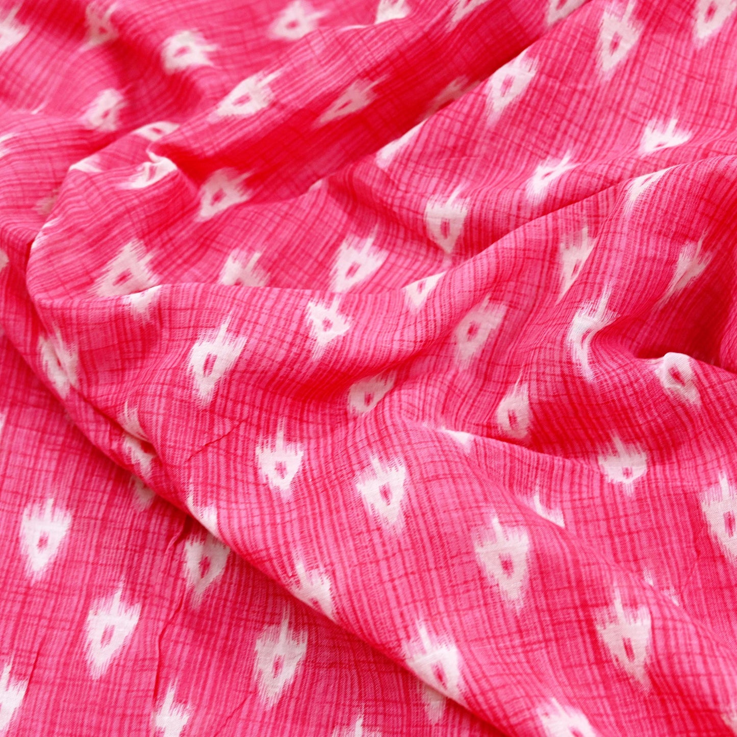 Indian Vintage Sari White & Pink Printed Pure Cotton Saree Craft Fabric 5Yd Soft Sewing Sarong Wrap Boho Floral Dress making Crafting