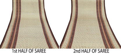 Indian Vintage Saree Beige Satin Printed Sari 5yd Sewing Floral Soft Craft Fabric Dressmaking For Crafting Quilting Upcycle