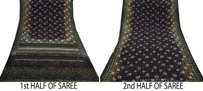 Women Vintage Sari Pure Chiffon Silk Printed Sarees Craft Fabric Sewing 6Yd Soft Light Sari Dress Making for Crafting Quilting Upcycle Used