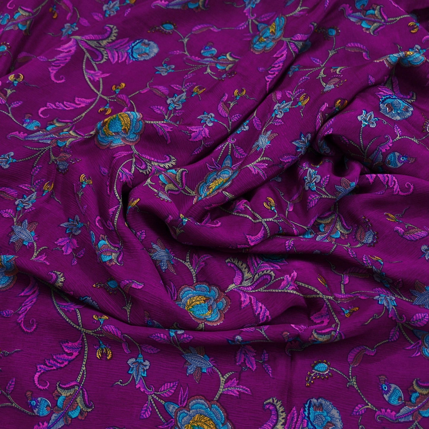 Indian Vintage Sari Purple 100% Pure Silk Printed Sarees 6yd Sewing Craft Fabric Dress Making Soft Wrap Floral Crafting Quilting Upcycle