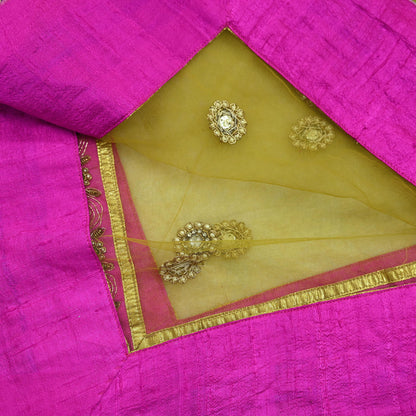 Indian Vintage Heavy Party Green Dupatta Net Mesh Long Stole Hand Embroidered Scarves Golden Zardozi Dabka Zari Bridal Veil Hijab