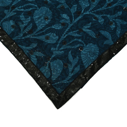 Indian Vintage Dupatta Green Long Stole Hand Beaded Printed Pure Georgette Silk Scarves Veil Wrap Soft Floral