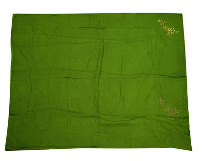 Indian Vintage Sari Green Blend Chiffon Woven Sarees Sari 5Yd Craft Fabric Dress Making Sewing Crafting Zari Border