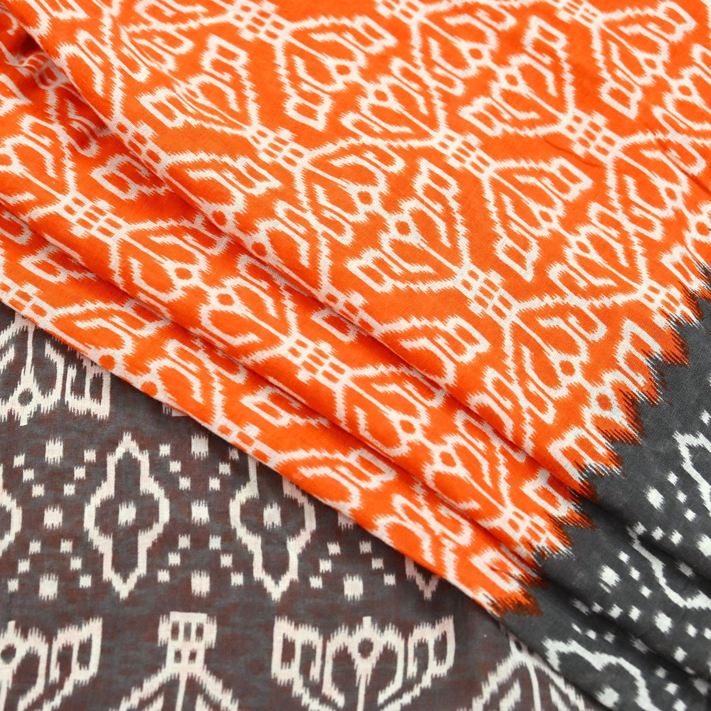 Indian Vintage Sari Brown & Orange Printed Pure Cotton Sarees Craft Soft Fabric 5Yd Sewing Sarong Wrap Boho Floral Upcycle Dress making