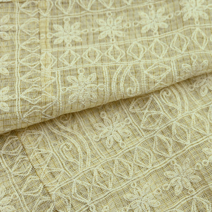 Indian Vintage Beige Dupatta Long Stole Pure Cotton Hand Embroidered Scarves Veil Scarf Wrap
