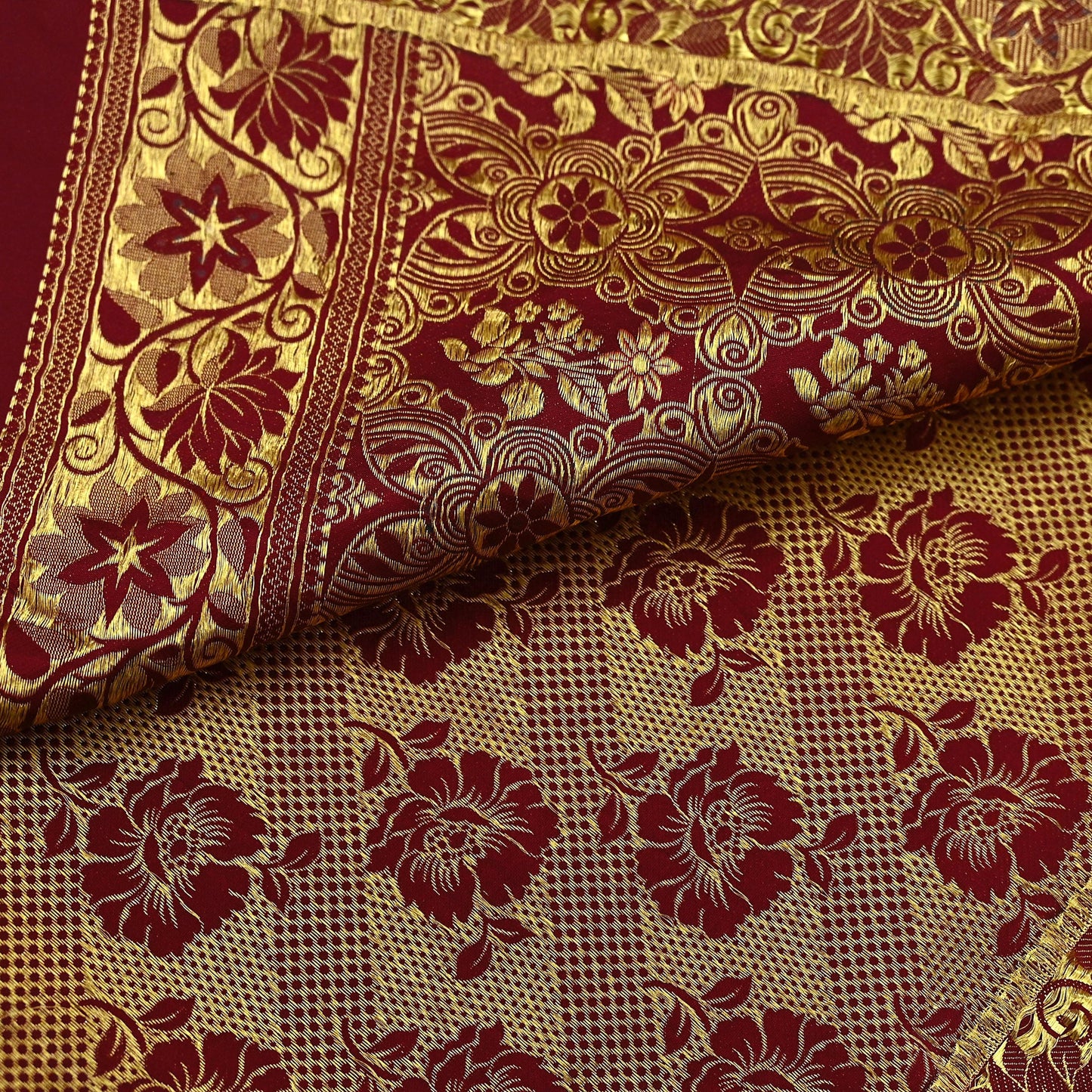 Indian Vintage Heavy Maroon Saree 100% Pure Silk Hand Woven Kanjeevaram Sari 5yd Ethnic Zari Premium Wedding Saree With Blouse Fabric