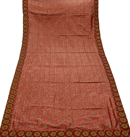 Indian Antique Vintage Heavy Red Dupatta Pure Silk Long Stole Hand Woven Banarasi Veil Scarves Zari Stole Ethnic Wear Bridal Hijab