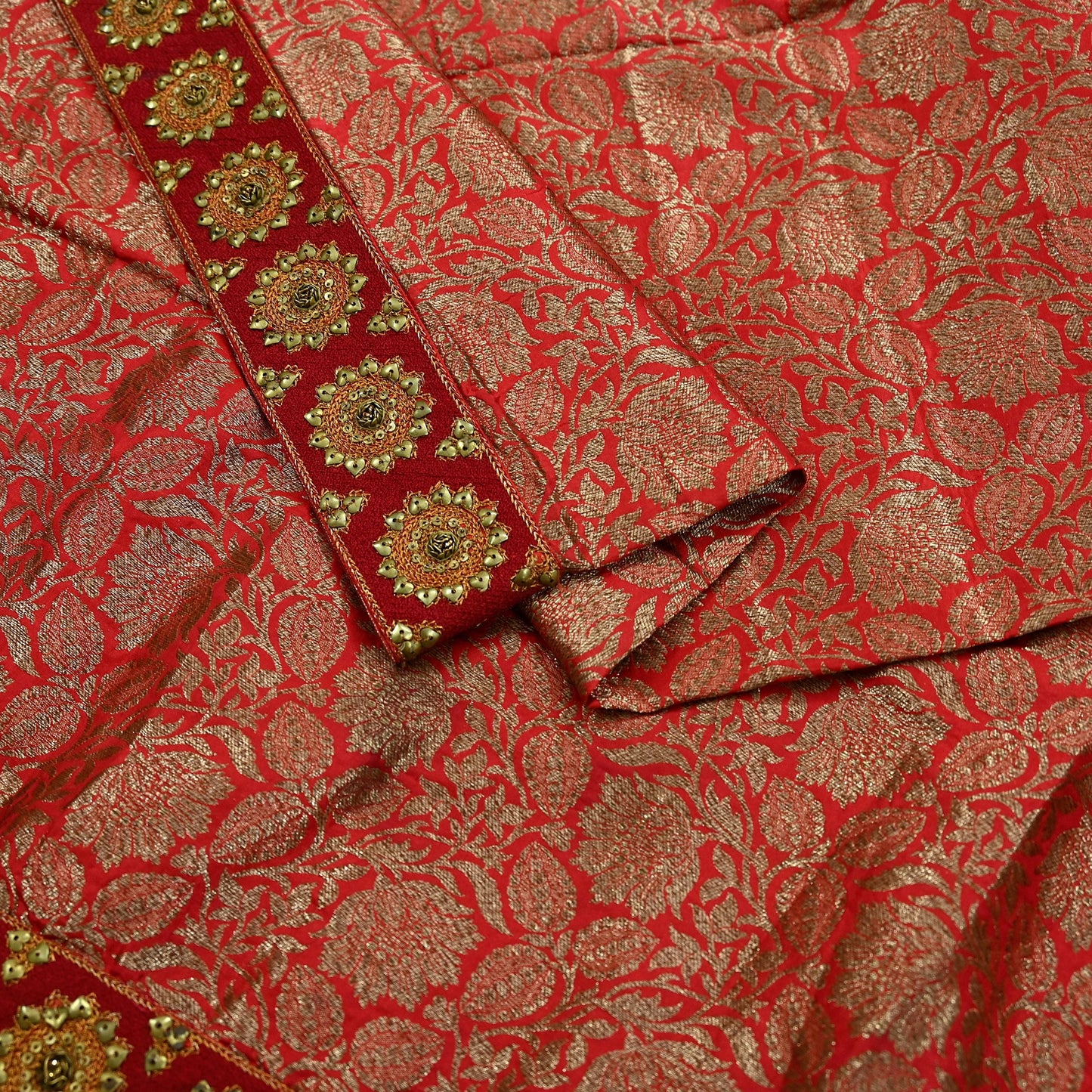 Indian Antique Vintage Heavy Red Dupatta Pure Silk Long Stole Hand Woven Banarasi Veil Scarves Zari Stole Ethnic Wear Bridal Hijab