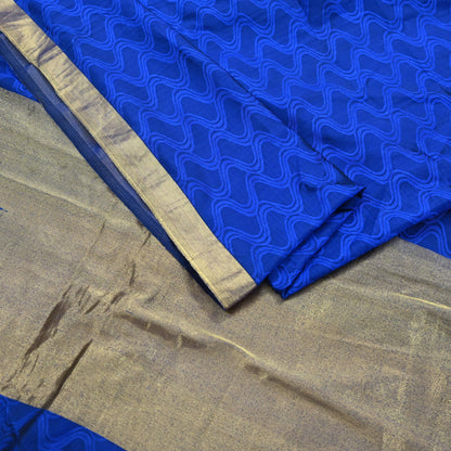 Indian Vintage Heavy Blue Kanjivaram Saree 100% Pure Silk Zari 5Yd Floral Crafting Dress making Crafting Quilting Bollywood Saree
