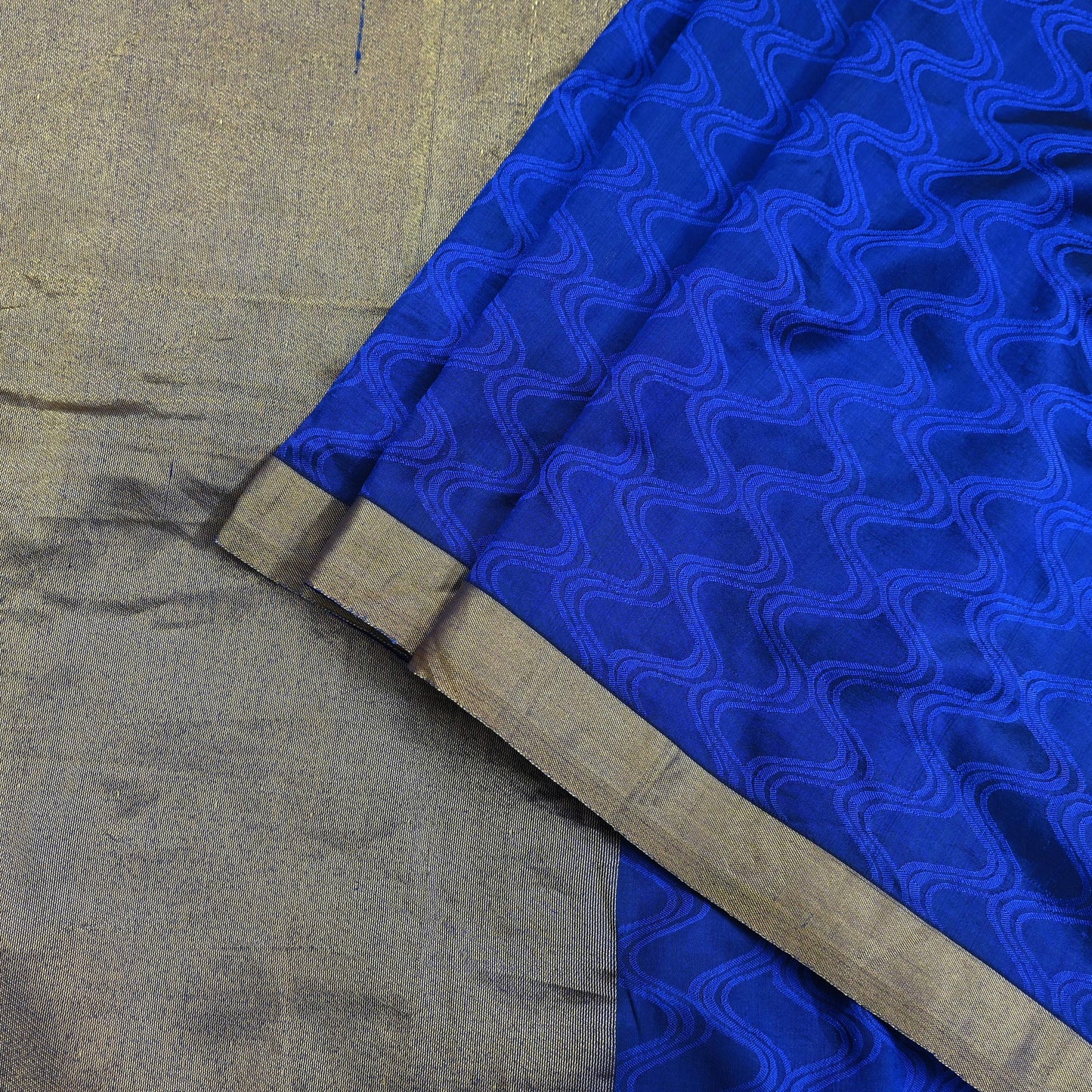 Indian Vintage Heavy Blue Kanjivaram Saree 100% Pure Silk Zari 5Yd Floral Crafting Dress making Crafting Quilting Bollywood Saree