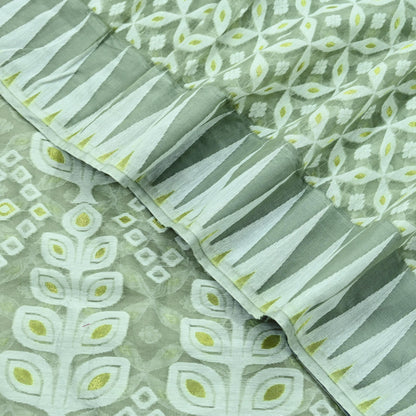 Indian Vintage Sarees Gray Cotton Hand Woven Jamdani Sari 5yd Ethnic Floral Craft Fabric Dress making Upcycle Crafting Quilting