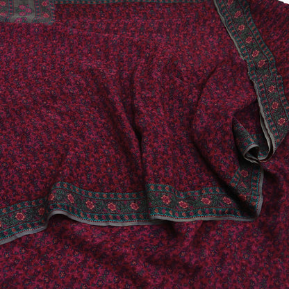 Women Vintage Sari Pink & Brown Pure Chiffon Silk Printed Sarees Craft Fabric Sewing 5Yd Soft Dress Making Crafting Quilting Upcycle Used