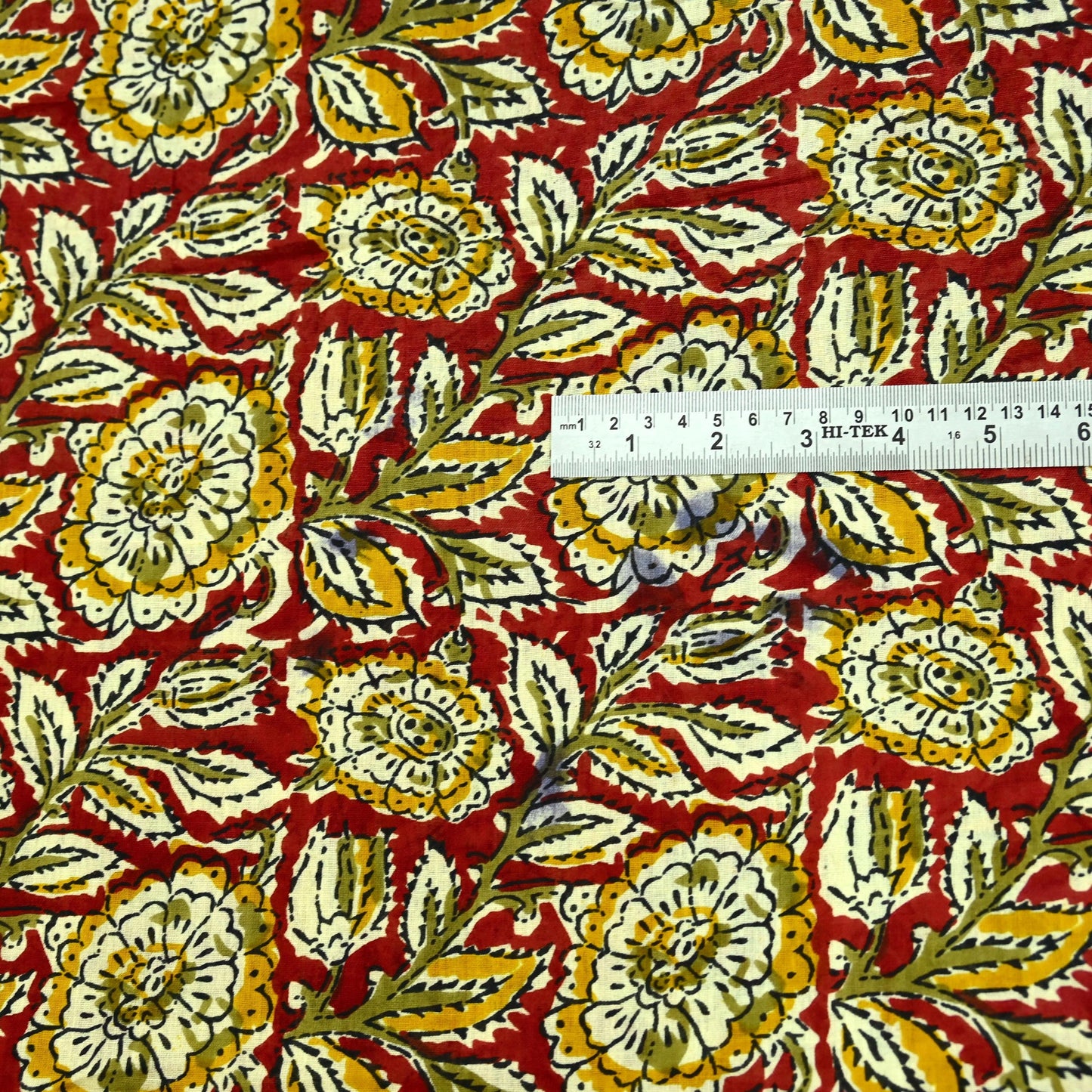 Indian Vintage Red Saree Block Printed Pure Cotton Sari Craft Fabric Soft 5Yd Sewing Sarong Wrap Boho Quilting Crafting Upcycle Dress making