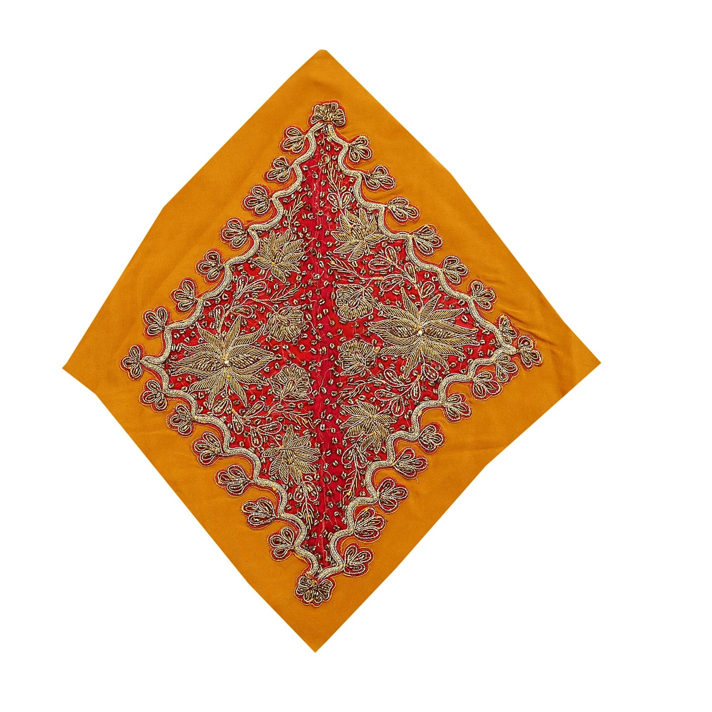 Indian Vintage Pink Pure Crepe Silk Appliques  Set of 1 | Hand-Embroidered Floral Patches with Zardozi,Dabka, Zari,for Craft, Journals