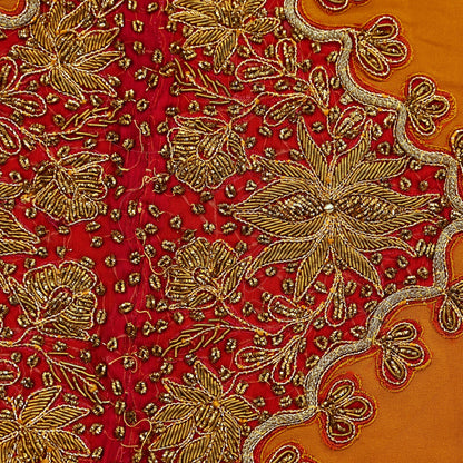 Indian Vintage Pink Pure Crepe Silk Appliques  Set of 1 | Hand-Embroidered Floral Patches with Zardozi,Dabka, Zari,for Craft, Journals