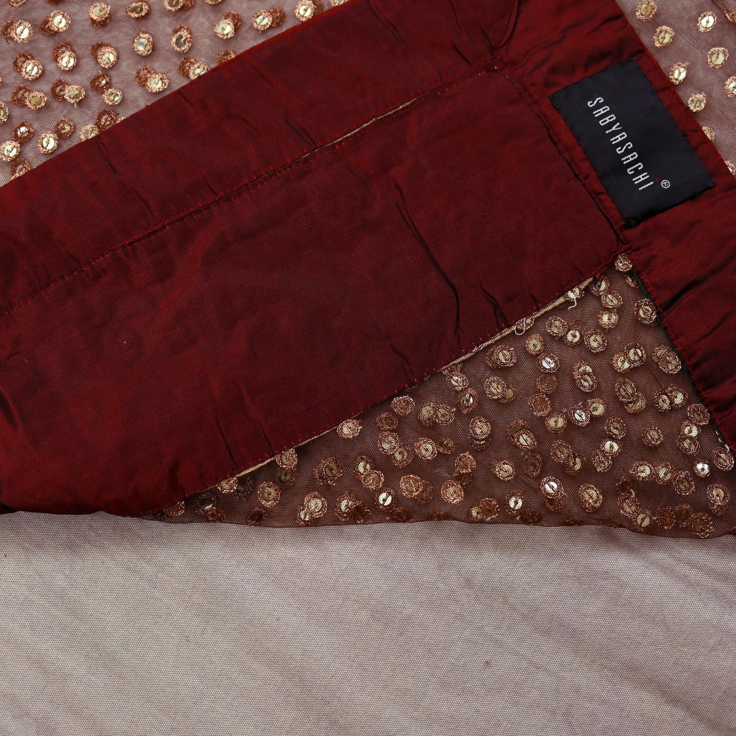 Indian New Saree Brown Mesh/Net Hand Embroidered Sabyasachi Designer Sari 6Yd Soft Ethnic Bollywood Party saree With Blouse Fabric