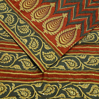 Indian Vintage Sari Pure Silk Hand Embroidered Sarees 5Yd Craft Fabric Sewing soft Quilting Crafting Upcycle Ethnic Bollywood sarees