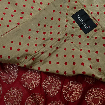 Indian New Saree Pure Chanderi Silk & Satin Silk Hand Embroidered Sabyasachi Designer Sari 6Yd Soft Ethnic Zardozi/ With Blouse Fabric