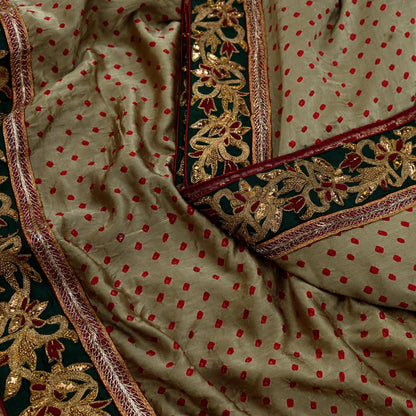 Indian New Saree Pure Chanderi Silk & Satin Silk Hand Embroidered Sabyasachi Designer Sari 6Yd Soft Ethnic Zardozi/ With Blouse Fabric