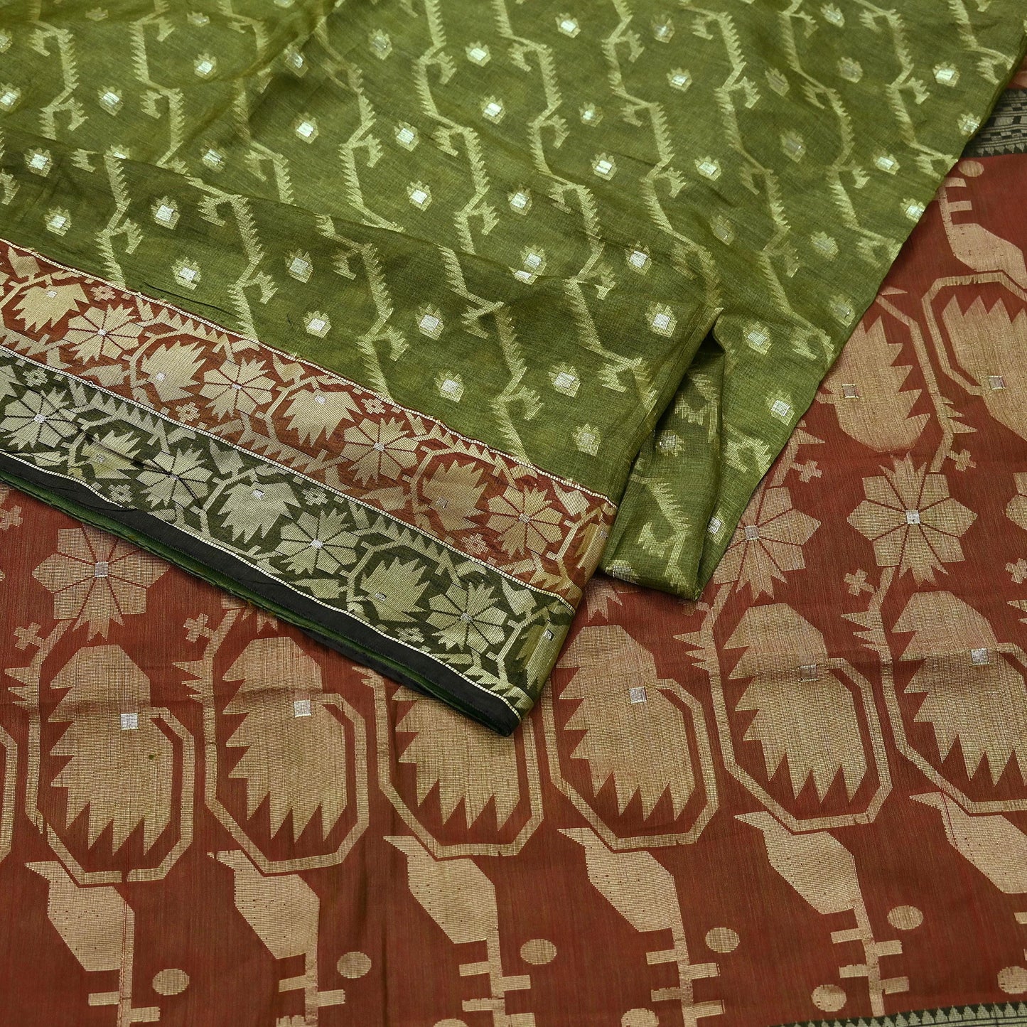 Indian Vintage Sari Pure Tussar Silk Hand Woven Sarees Craft Fabric 5Yd Sewing Ethnic Floral Dress Making Quilting For Crafting Upcycle