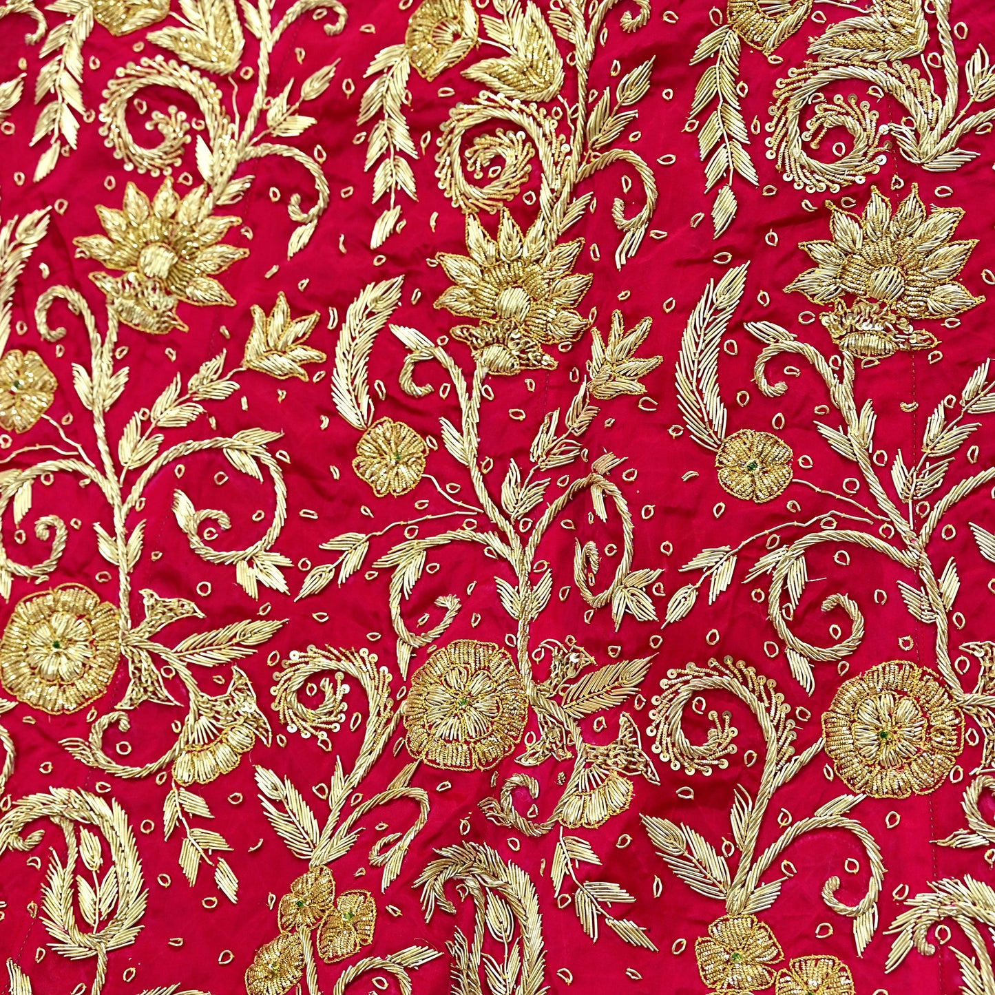 Indian Vintage Heavy Wedding Red Rajputana Phoshak skirt/Lehenga Pure Silk Hand Embroidered Bridal wear Ethnic Skirt Zardozi/ Dabka, Zari