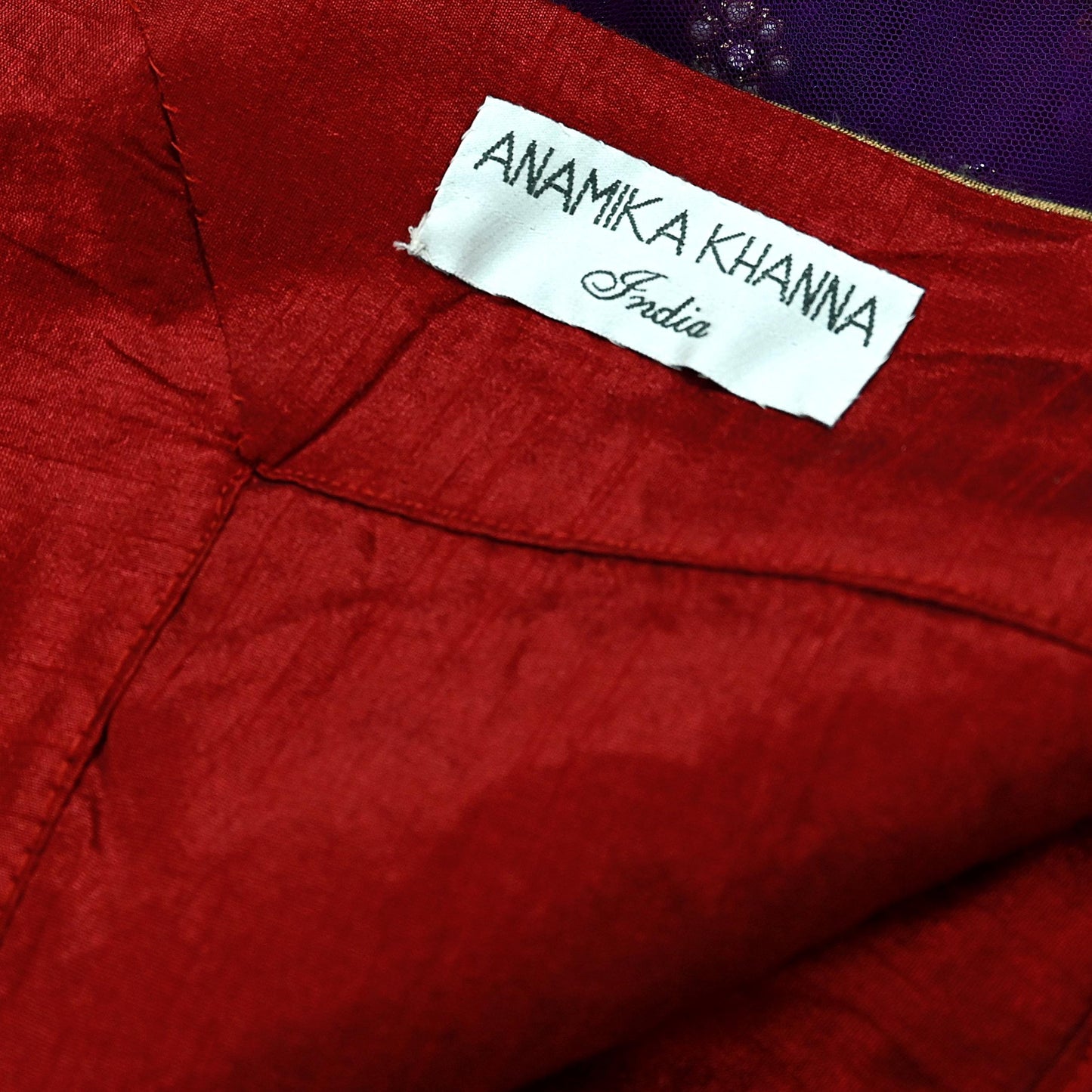 Indian Vintage Heavy Wedding Purple Net/Mesh/ Velvet Hand Embroidered Dupatta Designer By Anamika Khanna Bridal Wear Zardozi Dabka Hijab