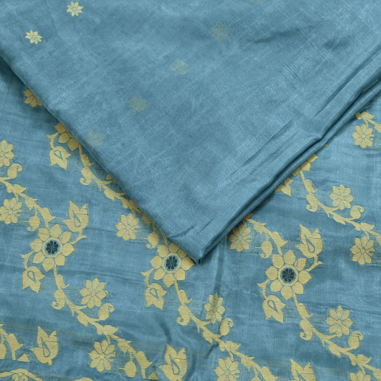 Indian Vintage Sari Gray Artificial Silk Hand Woven Sarees 5yd Ethnic Elephants Craft Fabric Sewing Wedding Sarees Dress making Crafting