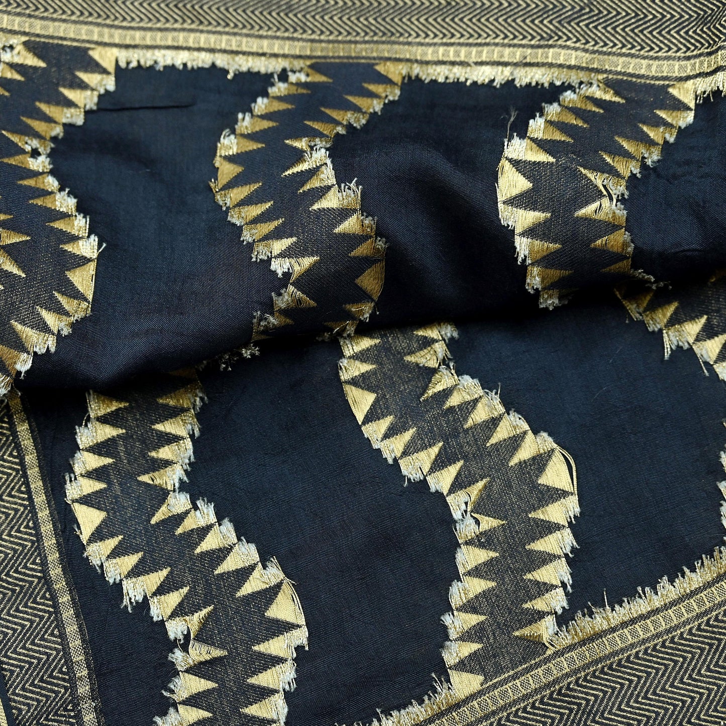 Indian Vintage Blue Dupatta Long Stole Blend silk Woven Brocade Scarves Veil Scarf Wrap Hippie Boho Soft Floral