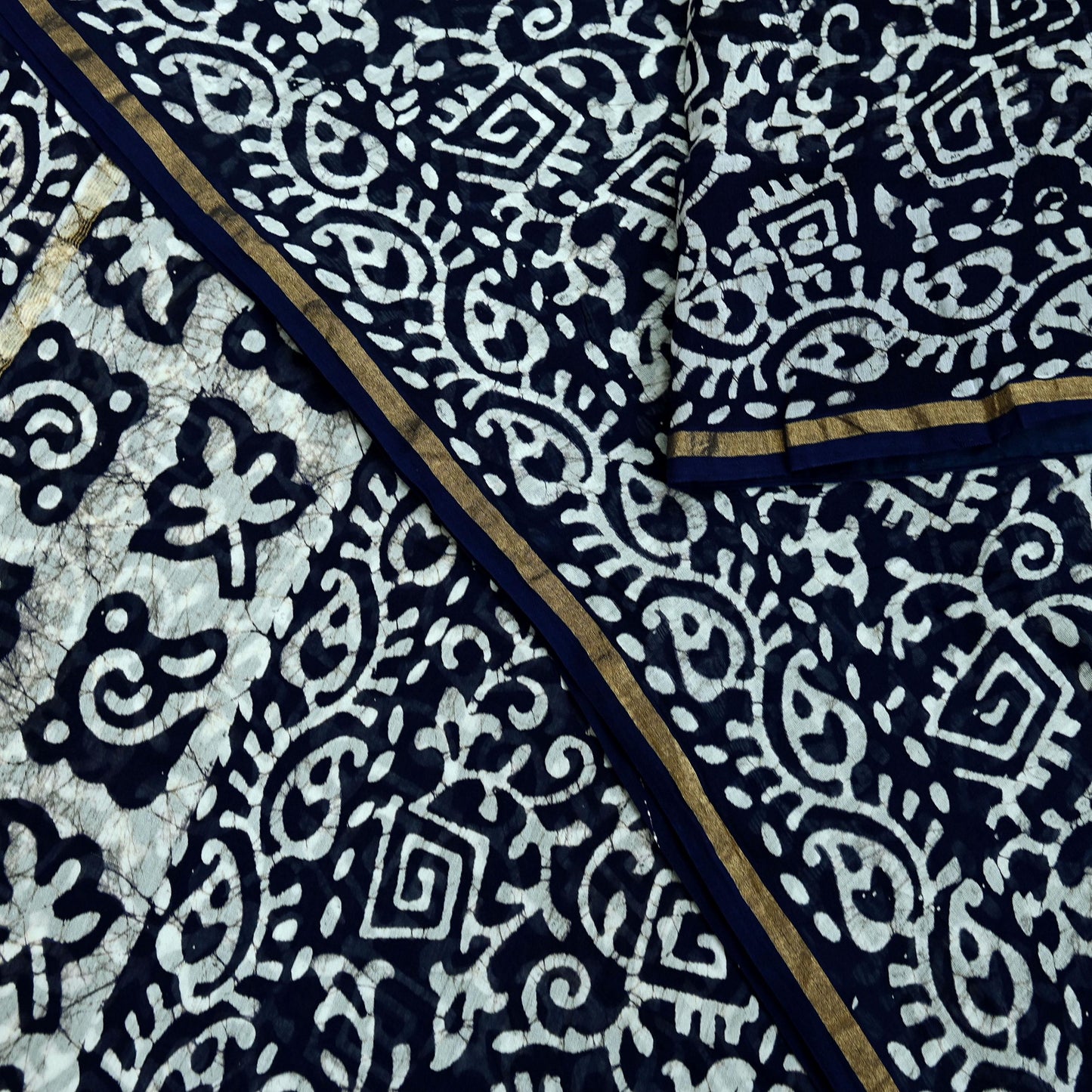Indian Vintage Sari Blue & White Pure chanderi Silk Block Printed Sarees Craft Fabric 5Yd Floral Dress making bollywood silk sarees