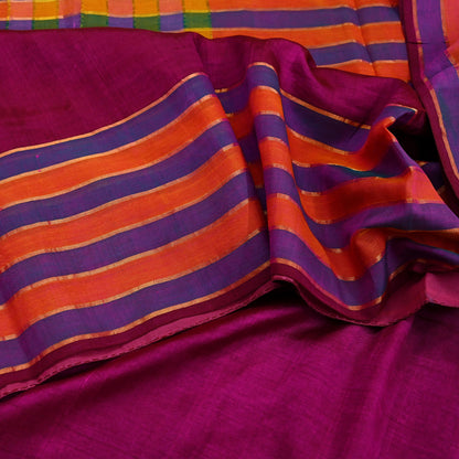 Indian Vintage Sari Purple Pure chanderi Silk Woven Sarees Craft Fabric 5Yd Soft Zari Border Bollywood Sarees Crafting Upcycle Dress making
