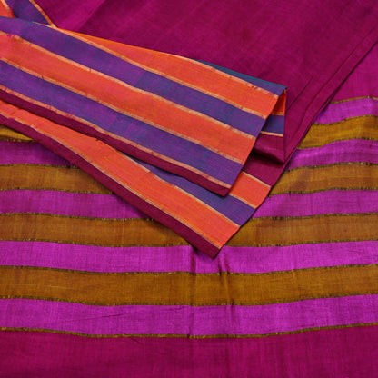 Indian Vintage Sari Purple Pure chanderi Silk Woven Sarees Craft Fabric 5Yd Soft Zari Border Bollywood Sarees Crafting Upcycle Dress making