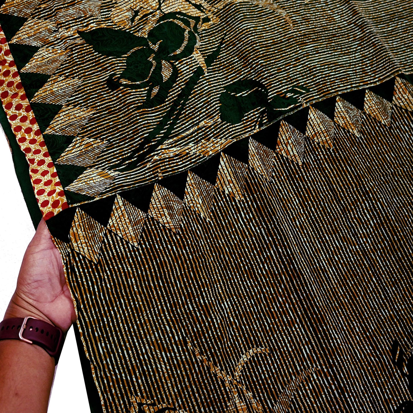 Indian Vintage Mustard Pure Crepe Silk Saree | Floral Print | 5 Yards | Soft Sewing Fabric for Dressmaking, Quilting, Crafting & Upcycling