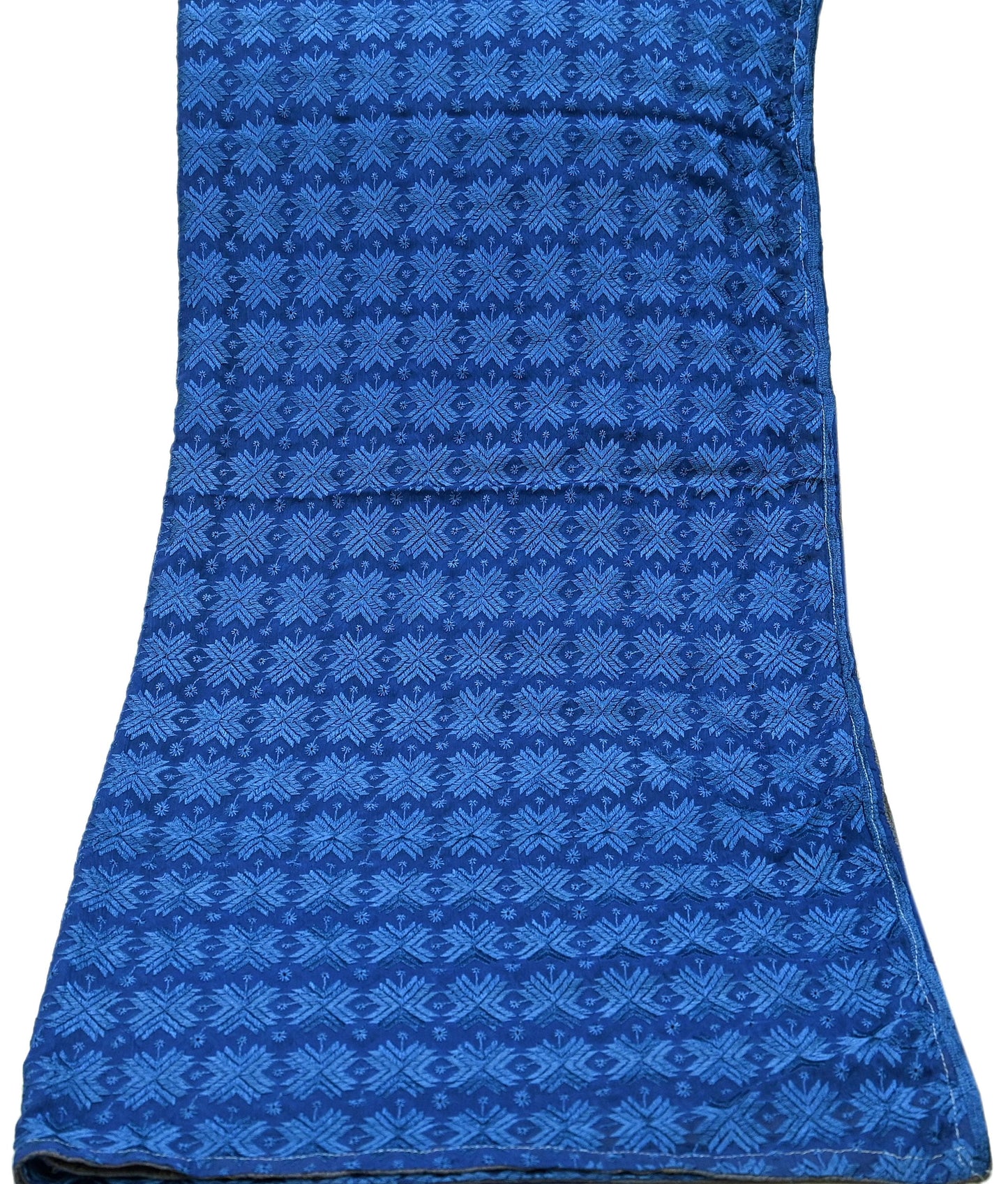 Indian Vintage Blue Dupatta Long Stole Chiffon Hand Embroidered Bagh Phulkari Stole Scarves Golden lace Veil Wrap Boho